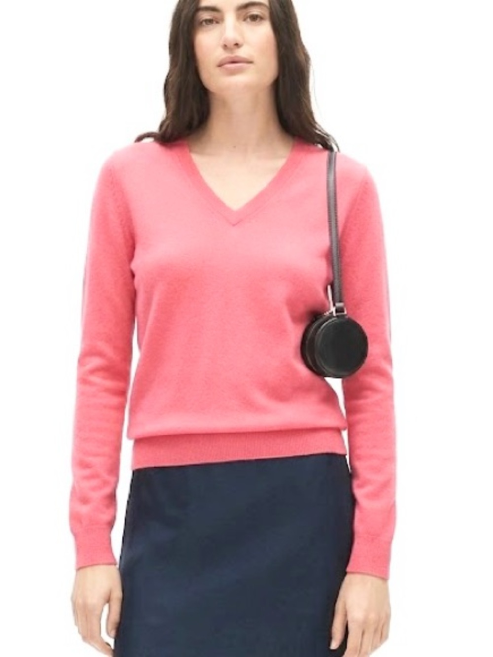 Lord & Taylor 100% Cashmere V-neck Pullover Sweater Coral Pink Women's XS